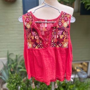 FREE PEOPLE EMBROIDERED TANK